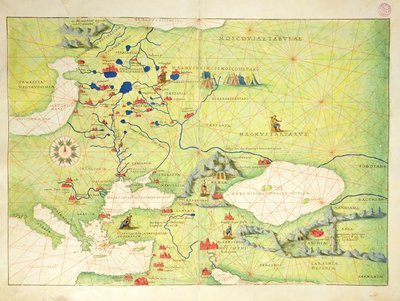 Europe and Central Asia, from an Atlas of the World in 33 Maps, Venice, 1st September 1553 by Battista Agnese